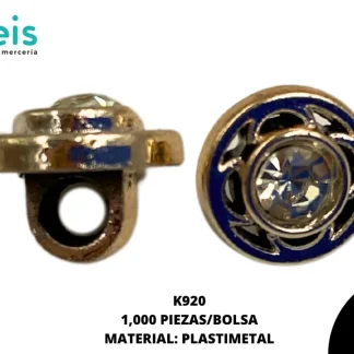 BOTON PIEDRA 16L REF: K920 1000 PZ/PQT ORO ROSADO