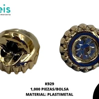 BOTON PIEDRA 18L REF: K929 1000 PZ/PQT ORO ROSADO