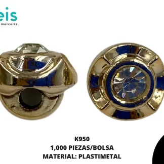 BOTON PIEDRA 18L REF: K950 1000 PZ/PQT ORO ROSADO