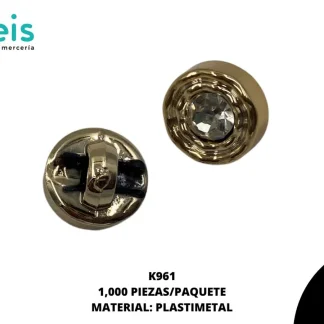 BOTON PATA PIEDRA 18L K961 1000 PIEZAS/PAQ ORO ROSADO