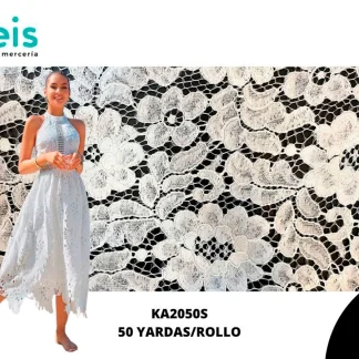 TELA GUIPIUR 150CM ROLLO 50/YARDAS KA2050S BLANCO