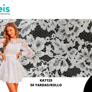 TELA GUIPIUR 150CM ROLLO 50/YARDAS KA712S BLANCO