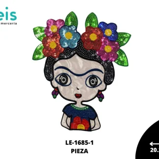 PARCHES LENTEJUELA FRIDA KHALO FLORES CABEZA 1 LE-1685-1