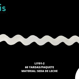 GUIPIUR SEDA DE LECHE PLANO ESPIGUILLA 20mm 60 YDS/PQT LIY01-2 BLANCO