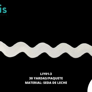 GUIPIUR SEDA DE LECHE PLANO ESPIGUILLA 30mm 30 YDS/PQT LIY01-3 BLANCO