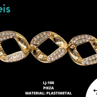 ESLABON LJ-100 REF: 25X27 MM DORADO CON PIEDRA POR PIEZA