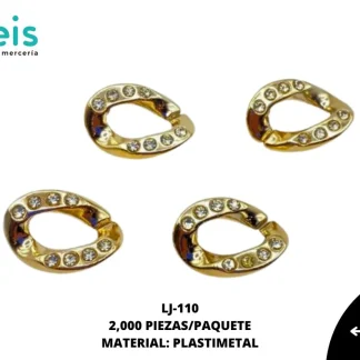ESLABON CON PIEDRA 18X24MM DORADO 2000 UDS/PQT