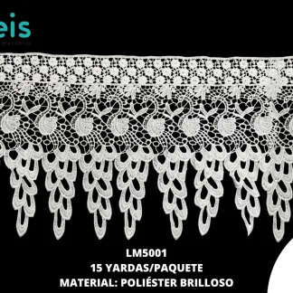 GUIPIUR POLIESTER BRILLOSO PLANO LM5001 BLANCO 29 CM 15 YARDAS/PAQUETE