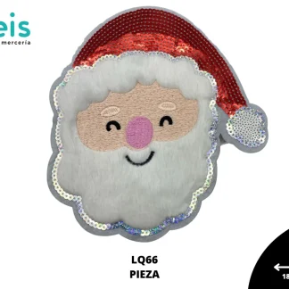 PARCHES BORDADOS Y ESTAMBRE NAVIDEÑO SANTA ClAUS LENTEJUELA LQ66 18.5cmX20.5cm