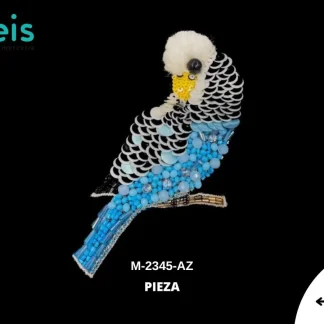 PARCHES PEDRERIA HINDU PERICO M-2345-AZ 6.5cmX14cm AZUL