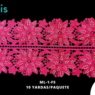 GUIPIUR BORDADO DECORADO ML-1-FS FIUSHA 14 CM 10 YARDAS/PAQUETE