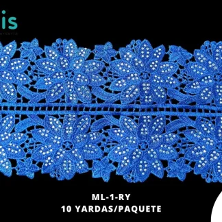 GUIPIUR BORDADO DECORADO ML-1-RY REY 14 CM 10 YARDAS/PAQUETE