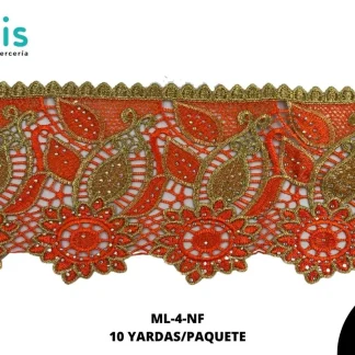GUIPIUR BORDADO DECORADO ML-4-NF 13 CM 10 YARDAS/PAQUETE