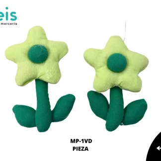 MINI PELUCHE FLOR 5 PETALOS CON TALLO 50 PZ/PQT MP-1VD VERDE