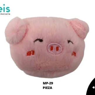 MINI PELUCHE PUERQUITO CABEZA 25 PZ/PQT MP-29 ROSA