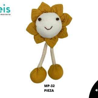 MINI PELUCHE FLOR CARA FELIZ Y TALLO DOBLE 25 PZ/PQT MP-32 MULTICOLOR