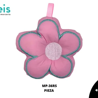 MINI PELUCHE FLOR CON CONTORNO 25 PZ/PQT MP-36RS ROSADO