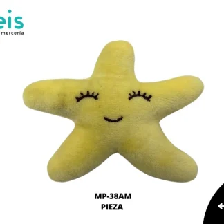 MINI PELUCHE ESTRELLA CARA FELIZ 50 PZ/PQT MP-38AM AMARILLO