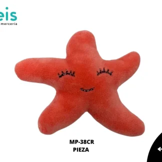 MINI PELUCHE ESTRELLA CARA FELIZ 50 PZ/PQT MP-38CR CORAL