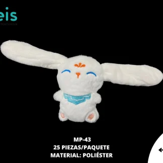 MINI PELUCHE CONEJO 25 PZ/PQT MP-43 MULTICOLOR