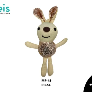 MINI PELUCHE CONEJO ROPA BRILLOS 25 PZ/PQT MP-45 MULTICOLOR
