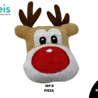 MINI PELUCHE CABEZA DE RENO 25 PZ/PQT MP-8 MULTICOLOR