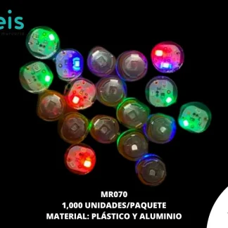 LUCES LED REDONDO MR070 1000 PZ/PQT MULTICOLOR