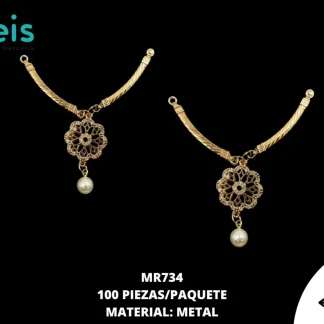 HERRAJES PLASTIMETAL CON PERLA MR734 1 PZ/PQT DORADO