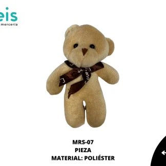 PELUCHE OSO CUERPO COMPLETO PEQUEÑO MOÑO CAFE