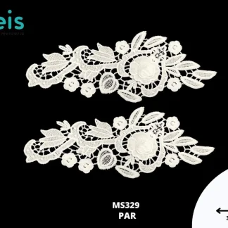 APLICACIONES EN PAR 3D SEDA DE LECHE MS329 30cmX11cm BLANCO