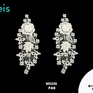 APLICACIONES EN PAR 3D SEDA DE LECHE MS330 37cmX14cm BLANCO