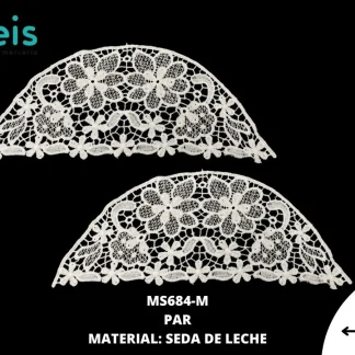 MANGA SEDA DE LECHE MS684-M 32cmX14cm BLANCO
