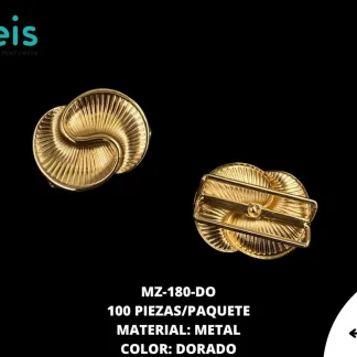 HERRAJE METAL GOTAS MZ-180 100 PZ/PQT DORADO UV