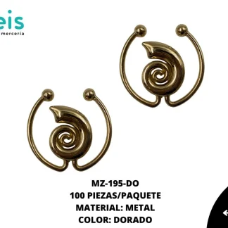 HERRAJE METAL CARACOL MZ-195 100 PZ/PQT DORADO UV