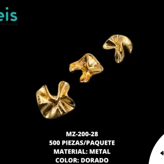 BOTON ZAMACK AMORFO 28mm MZ-200 50 PZ/PQT DORADO