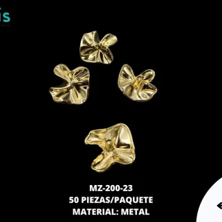 BOTON ZAMACK AMORFO 23mm MZ-200 50 PZ/PQT DORADO