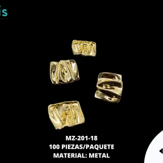 BOTON ZAMACK AMORFO 18mm MZ-201 50 PZ/PQT DORADO