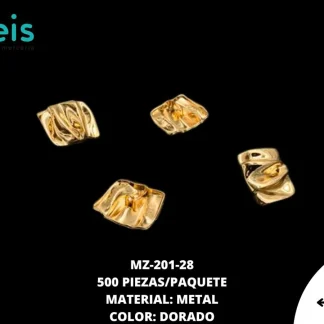 BOTON ZAMACK AMORFO 28mm MZ-201 50 PZ/PQT DORADO