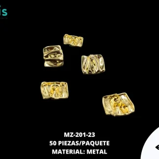 BOTON ZAMACK AMORFO 23mm MZ-201 50 PZ/PQT DORADO
