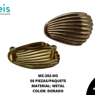 HERRAJE METAL CONCHA MZ-202 100 PZ/PQT DORADO UV