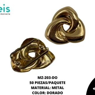 HERRAJE METAL TRIANGULO MZ-203 100 PZ/PQT DORADO UV