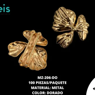 HERRAJE METAL FLOR MZ-206 100 PZ/PQT DORADO UV