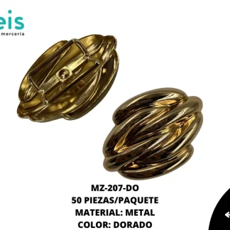 HERRAJE METAL AMORFO MZ-207 100 PZ/PQT DORADO UV