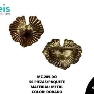 HERRAJE METAL AMORFO MZ-209 100 PZ/PQT DORADO UV