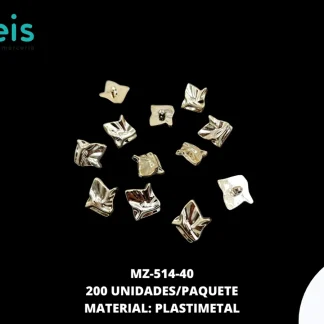 BOTON PLASTICO PATA AMORFO DORADO 40L 200 PZ/PAQ