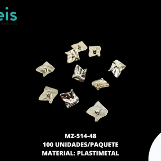 BOTON PLASTICO PATA AMORFO DORADO 48L 100 PZ/PAQ