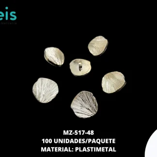 BOTON PLASTICO PATA CIRCULAR CON LINEAS 48L DORADO 100 PZ/PAQ