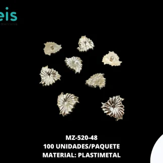 BOTON PLASTICO PATA AMORFO 48L DORADO 100 PZ/PAQ