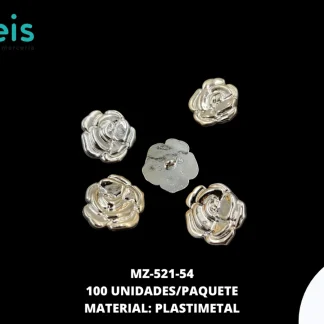 BOTON PLASTICO PATA FLOR 54L 100 PZS/PAQ