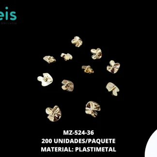 BOTON PLASTICO PATA AMORFO 36L DORADO 200 PZ/PAQ